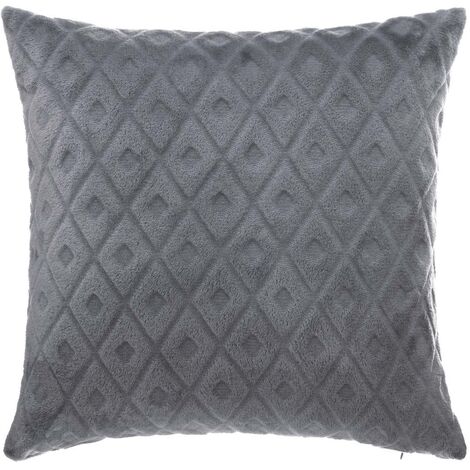 Coussin déhoussable Gris foncé motif en relief 40 x 40 cm - Atmosphera