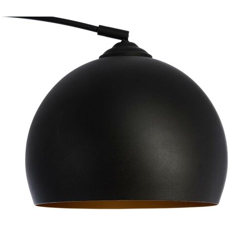Lampadaire arc Hyto marbre et métal noir H177cm - Atmosphera créateur d'intérieur