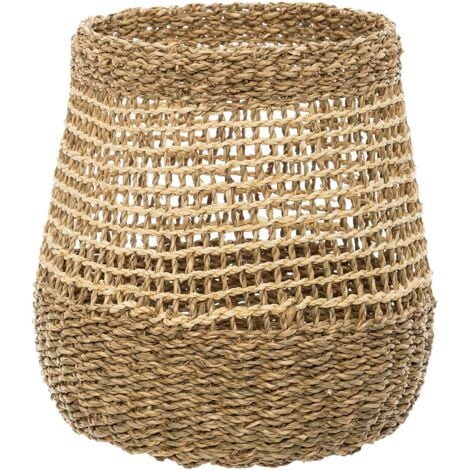 Set de 3 paniers ronds ajourés roseau D25 35 45cm - Atmosphera créateur d'intérieur
