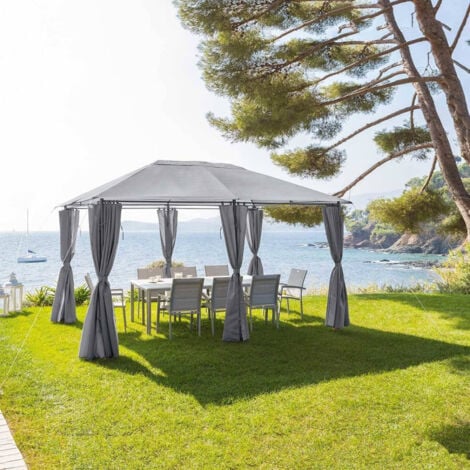 Toile de tonnelle Santorini ardoise 4x3m en polyester - Hespéride
