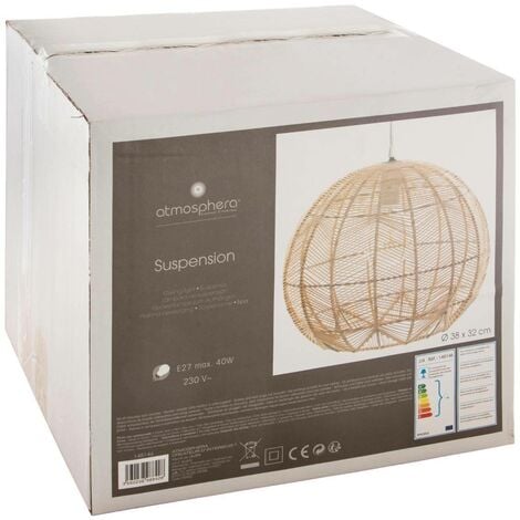 Suspension Kita rotin D38cm - Atmosphera créateur d'intérieur