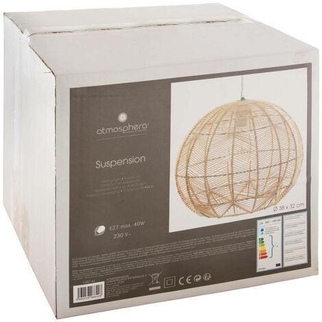 Suspension Kita rotin D38cm - Atmosphera créateur d'intérieur