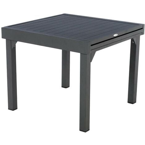 Table de jardin extensible carrée Paradize Graphite Hespéride 10