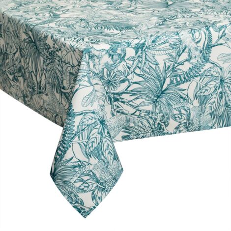 Atmosphera – Nappe antitache imprimée jungle 240 x 140 cm – Polyester 100% – Lavable en machine – Finition ourlée pour qualité (1/5)