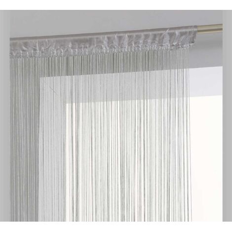 Atmosphera – Rideau à fils gris clair 90x200 cm – 100% polyester – Finition ourlet passe-tringle – Installation rapide et facile