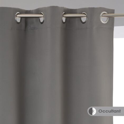Paire de rideaux occultants coloris gris clair 135x240cm