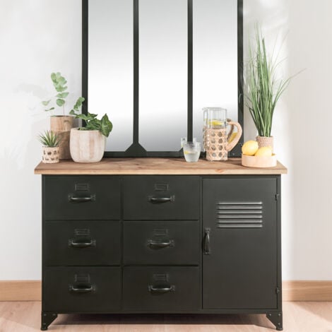Commode Torof bois et métal 6 tiroirs - Atmosphera créateur d'intérieur