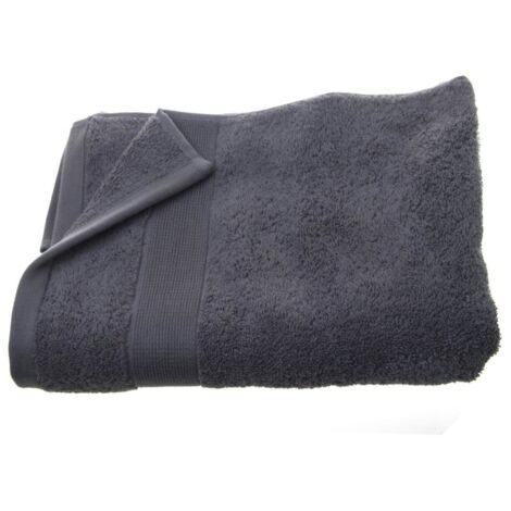 Drap de bain en Coton Gris foncé tissu éponge 70 x 130 cm - Atmosphera (1/4)