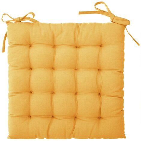 Galette de chaise Otto jaune 38x38cm - Atmosphera créateur d'intérieur