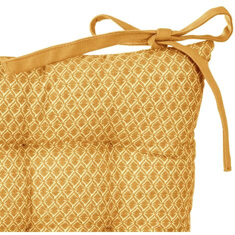 Galette de chaise Otto jaune 38x38cm - Atmosphera créateur d'intérieur