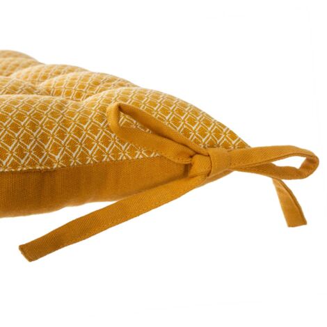 Galette de chaise Otto jaune 38x38cm - Atmosphera créateur d'intérieur