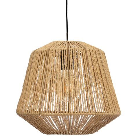 Atmosphera – Suspension en corde Ø 29 cm beige – Abat-jour en papier – Hauteur 26 cm – Compatible E27 jusqu'à 40W – Câble ajustable 90 cm