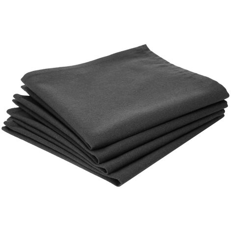 Lot de 4 Serviettes de table en Coton Gris foncé  40 x 40 cm - Atmosphera