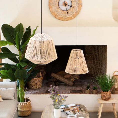 Suspension Giada beige D30cm - Atmosphera créateur d'intérieur
