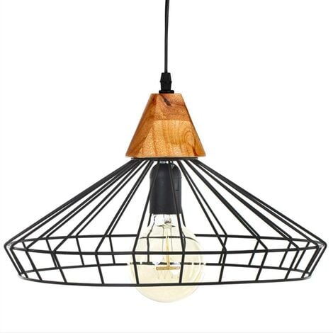 Suspension filaire Ben métal noir D38cm - Atmosphera créateur d'intérieur