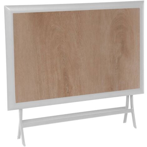 Table de jardin pliante rectangulaire Azua houblon & blanc 6 places en aluminium traité époxy - Hespéride