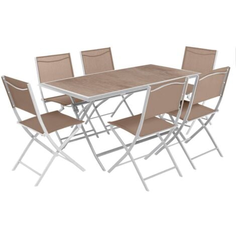Table de jardin pliante rectangulaire Azua houblon & blanc 6 places en aluminium traité époxy - Hespéride