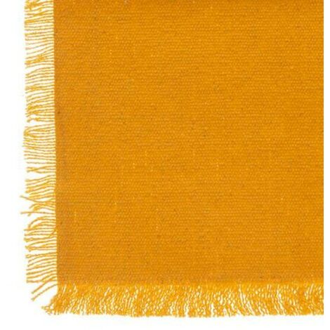 Nappe Maha coton jaune moutarde 250x150cm - Atmosphera créateur d'intérieur (1/3)