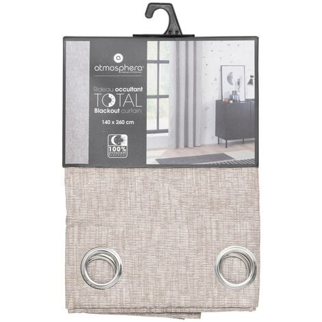 Rideau occultant Pio beige 140x260cm - Atmosphera créateur d'intérieur