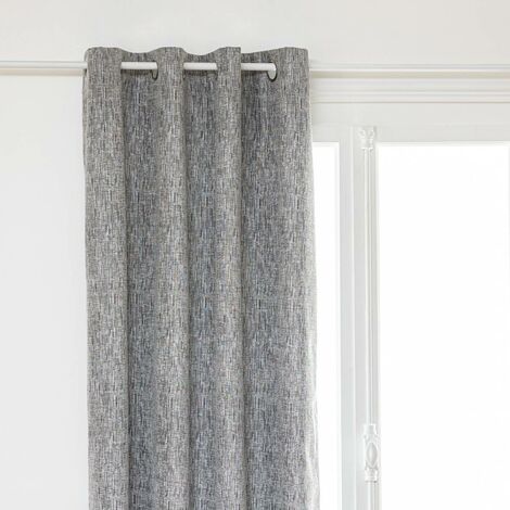 Atmosphera – Rideau occultant gris ardoise 140x260cm – Tissage jacquard épais – Œillets métalliques pour installation facile – Lavable en machine (1/2)