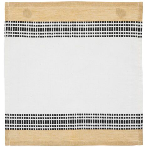 Atmosphera Lot De 2 Serviettes De Table Maha En Coton Beige – Élégantes Et Frangées 40x40 Cm