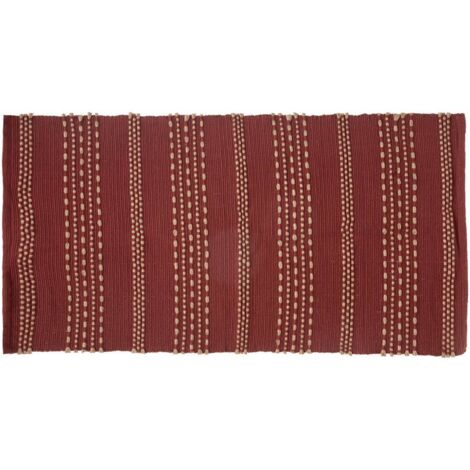 Tapis décoratif en Coton Terracotta et Jute 70 x 140 cm - Atmosphera (1/2)