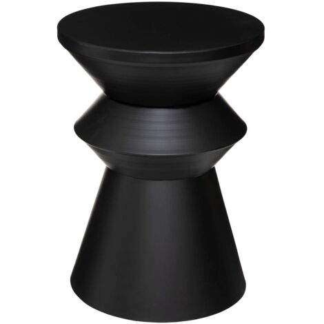 Atmosphera – Table basse Totem Sohan noire – Fer – D. 36 x H. 48,5 cm – Design contemporain – Table d'appoint pour salon et bureau (1/9)
