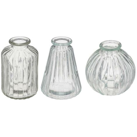 Petit Vase Soliflore En Verre - Déco Vintage - Bon état