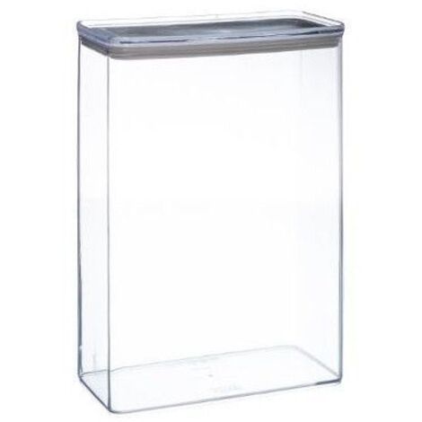 5Five Simply Smart – Boîte de conservation rectangulaire 4,3L – Dimensions 20x10x27 cm – Plastique transparent avec couvercle hermétique – Pour aliments secs et frais