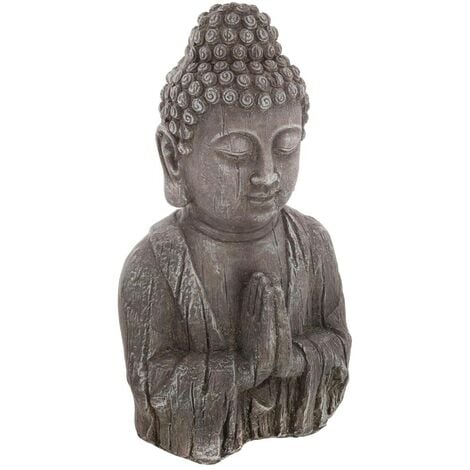 Statuette Bouddha buste effet bois H48cm - Atmosphera créateur d'intérieur
