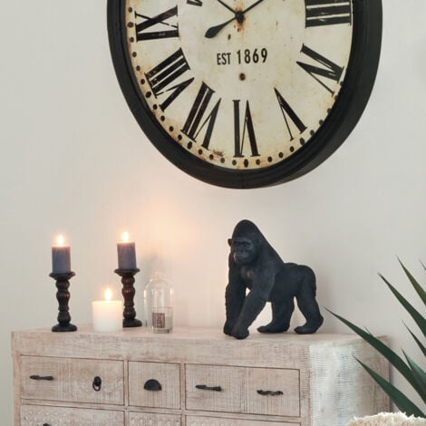 Statue gorille en mouvement noir H37cm - Atmosphera créateur d'intérieur