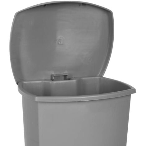 Poubelle à pédale plastique 42l gris - 5five