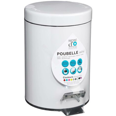 Poubelle ronde métal 3l colorama blanc - 5five