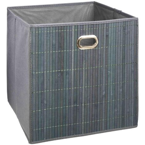 Five – Panier de rangement en bambou 31x31cm – Couleur gris – Revêtement en polypropylène – Design modulable pour salle de bain - 5five