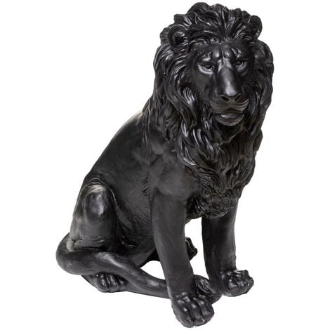 Statuette lion noir H80cm - Atmosphera créateur d'intérieur
