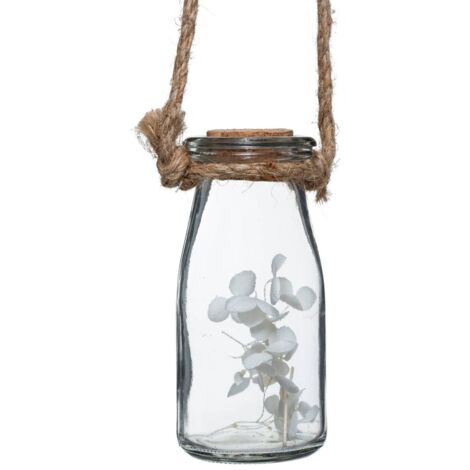 Suspension de 4 fleurs sechées pot verre H45cm - Atmosphera créateur d'intérieur