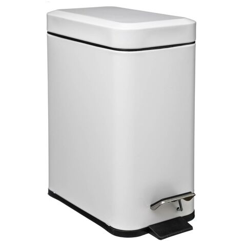 5Five Simply Smart – Poubelle sous évier 5L inox blanc – Système Soft Close – Dimensions L. 28,5 x P. 14 x H. 30,5 cm – Seau amovible pour nettoyage facile - INOX 5 L