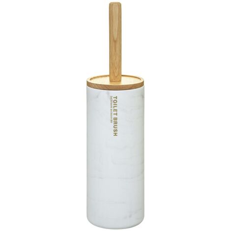 5Five Simply Smart – Brosse WC avec support en polyrésine marbrée – Dimensions 10,5cm x 38cm – Design élégant pour salle de bain moderne