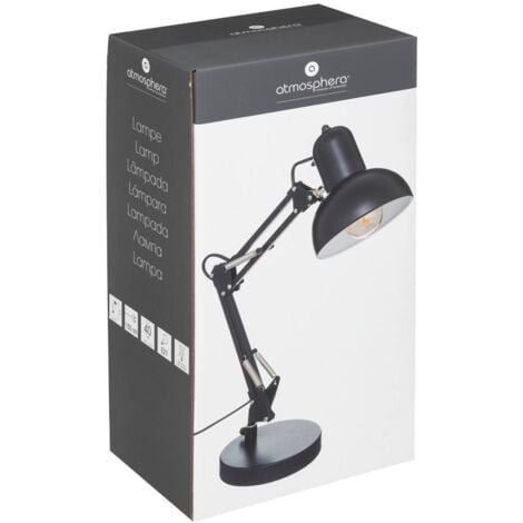 Lampe Bren métal noir H56cm - Atmosphera créateur d'intérieur