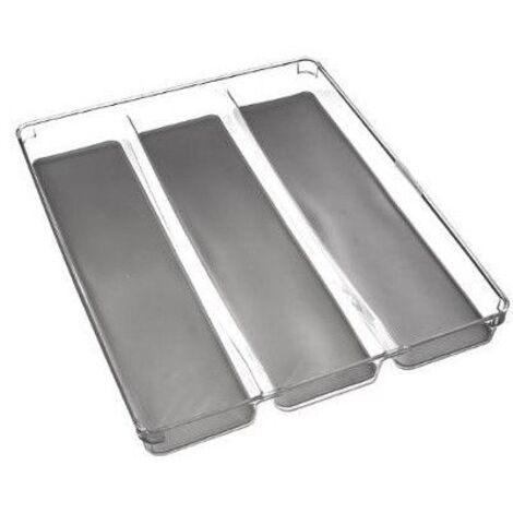 5Five Simply Smart – Range couverts 3 compartiments – Dimensions 40x32x4.5cm – Matière PET et TPE – Antidérapant pour tiroirs standard