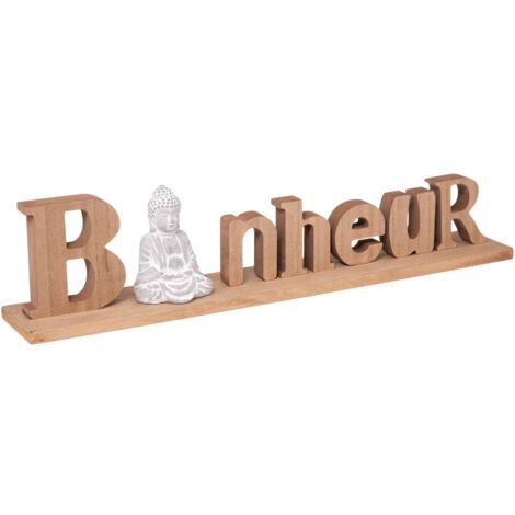 Objet déco Mot à poser Bonheur avec Bouddha L 52 cm - Atmosphera (1/2)