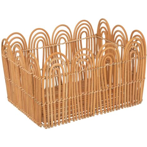 Atmosphera - Set De 3 Cagettes Rangement En Rotin Et Métal - Tailles S, M, L - Déco Salon, Chambre, Bureau