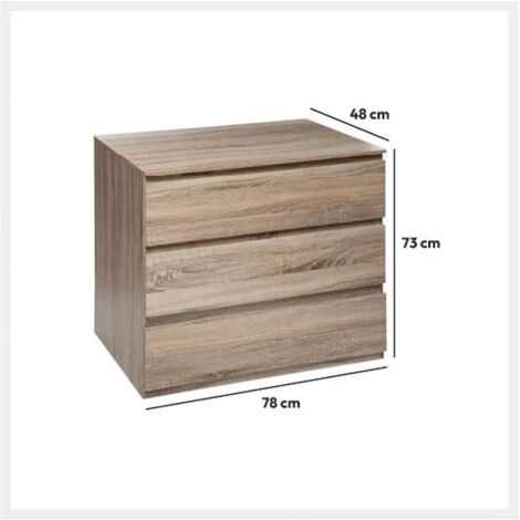 5five - Commode 4 Tiroirs Effet Chêne Naturel Abana - Meuble Rangement Élégant Et Pratique
