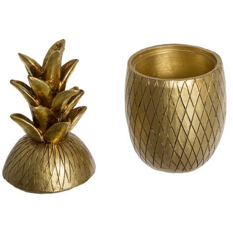 Boîte ananas Living doré H9,5cm - Atmosphera créateur d'intérieur