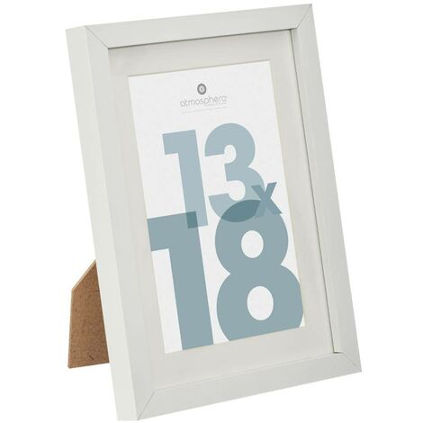 Cadre photo en Bois Blanc pour Photo 13 x 18 cm - Atmosphera (1/4)