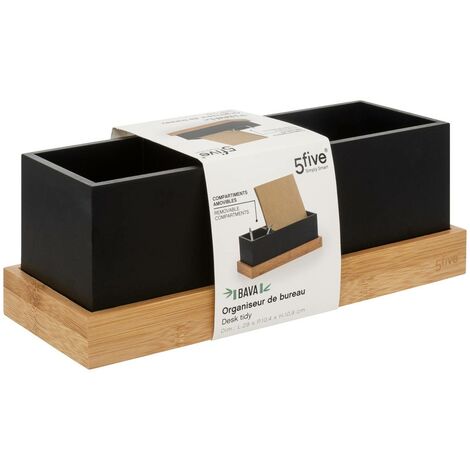 Organiseur De Bureau En Bois Range-revues Modèle Bava - Noir - Dimensions 9 X 24,5 X 29,8 Cm - 4