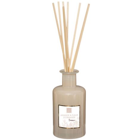 Diffuseur de parfum Amande et Fleur d Oranger 200 ml avec 8 Bâtonnets en rotin - Atmosphera (1/3)