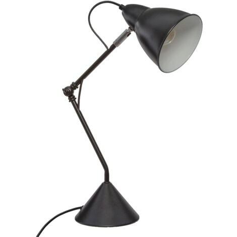 Lightbox Lampe de bureau décorative - Lampe de table pivotante - Convient  pour 1 ampoule E27 - Métal/bois noir - Hauteur : 42 cm : :  Luminaires et Éclairage