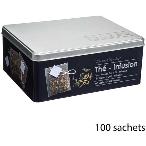 5five - boîte à thé 100 sachets métal black edition noir