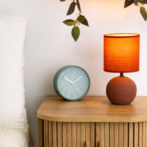 Lampe céramique Timéo rose terracotta strié H25cm - Atmosphera créateur d'intérieur